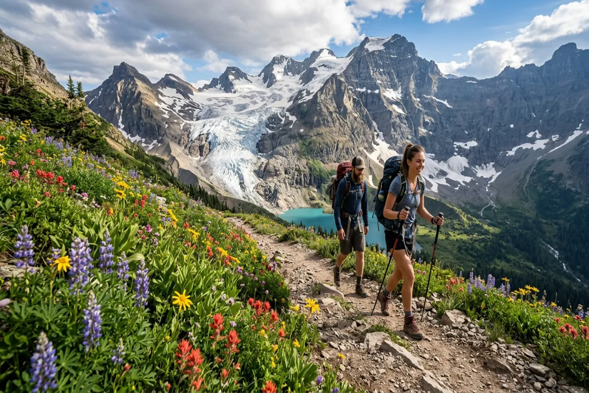 Alpine hiking trail Glacier NP - hiking guide