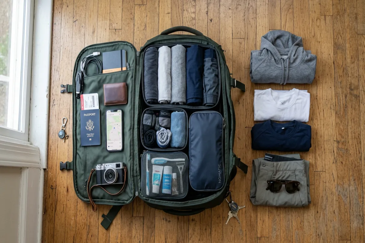 Backpacking packing essentials - one bag travel