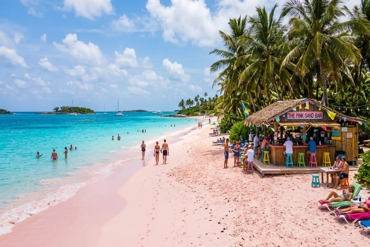 Where to stay in the Bahamas - pink sand beach
