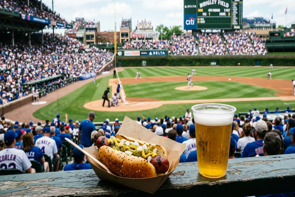 Ballpark hot dog and beer - stadium food guide