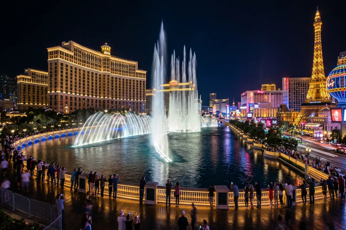 Bellagio fountains Las Vegas at night - must-do experiences