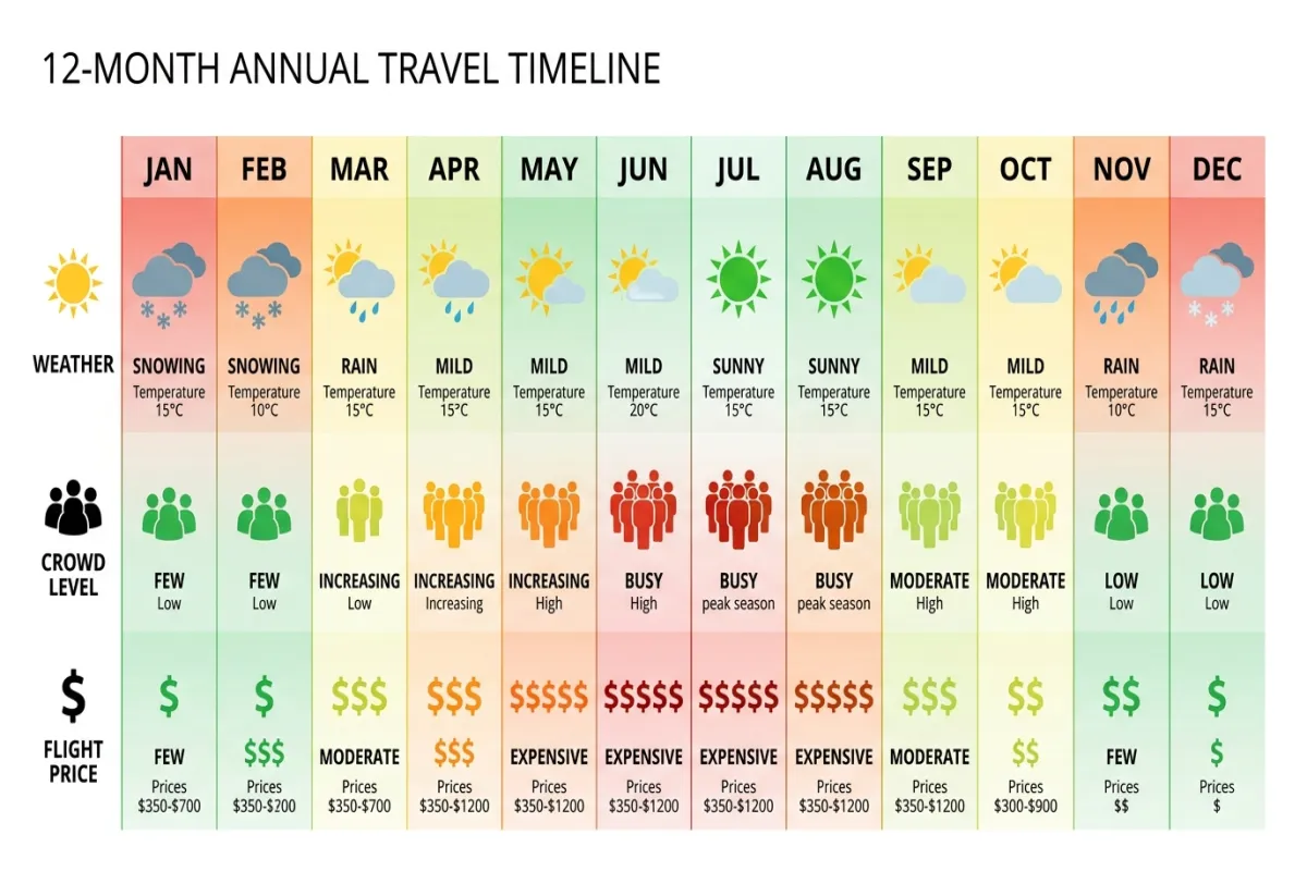 Month-by-month USA travel calendar
