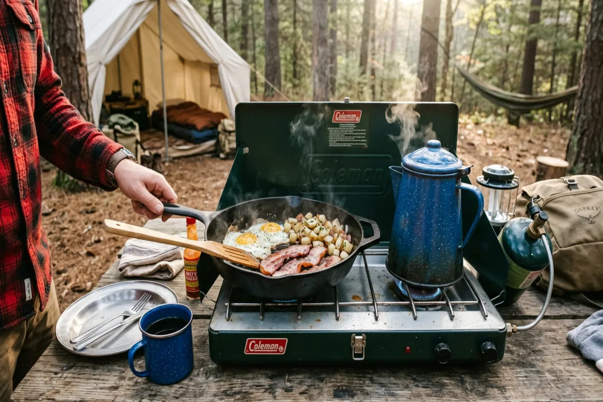 Camp cooking breakfast - meal planning for camping