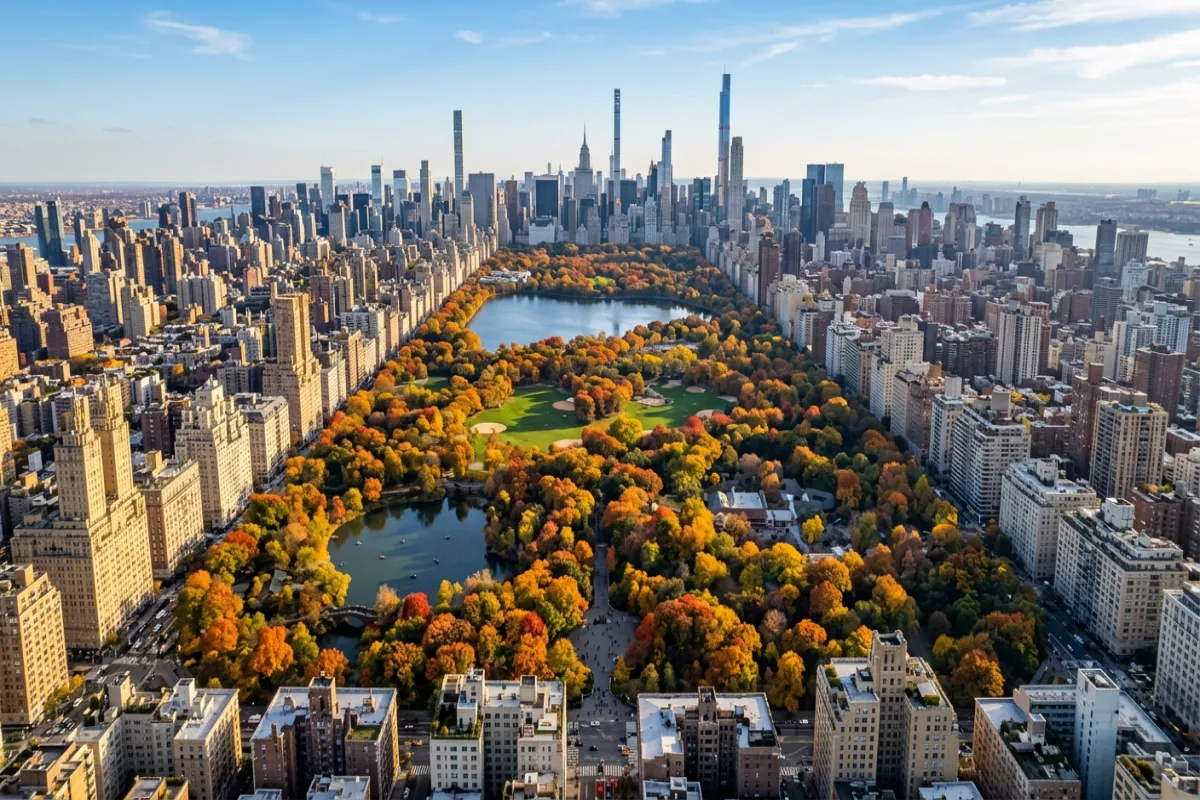 Central Park aerial view Manhattan - must-see NYC attractions