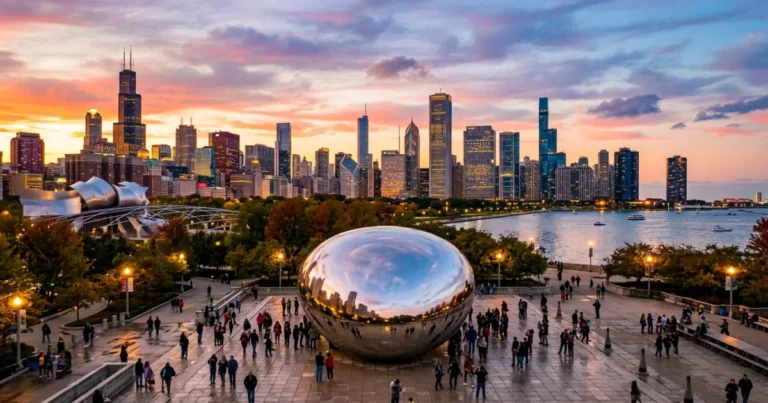 chicago skyline millennium park.webp
