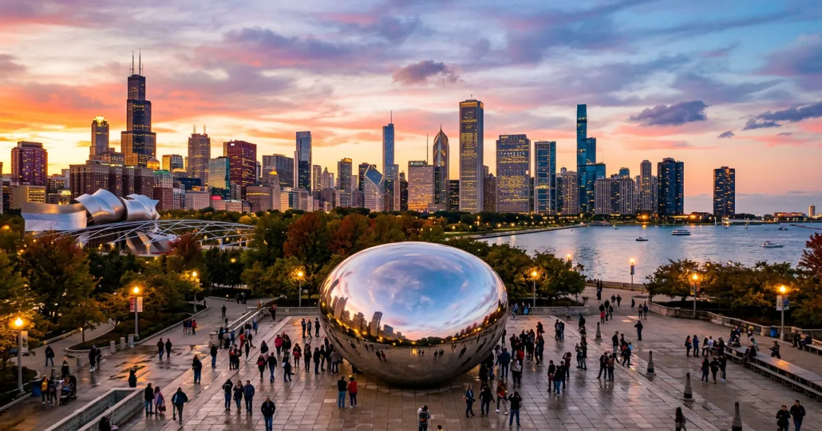 chicago skyline millennium park.webp