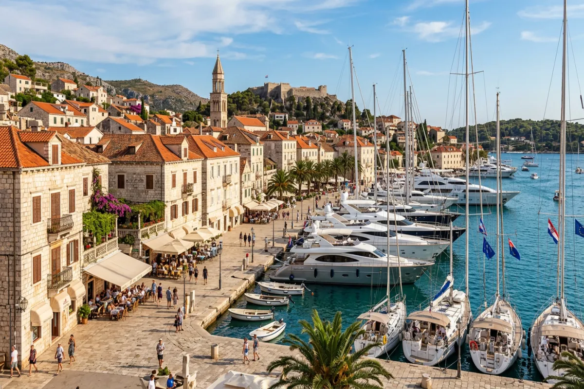 Where to stay in Croatia - Hvar town harbor