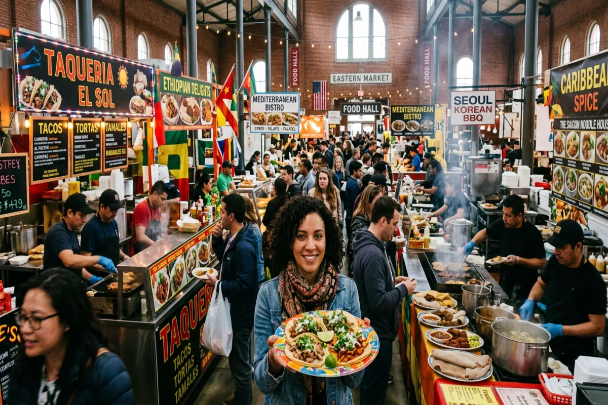 DC food market scene - where to eat in Washington DC