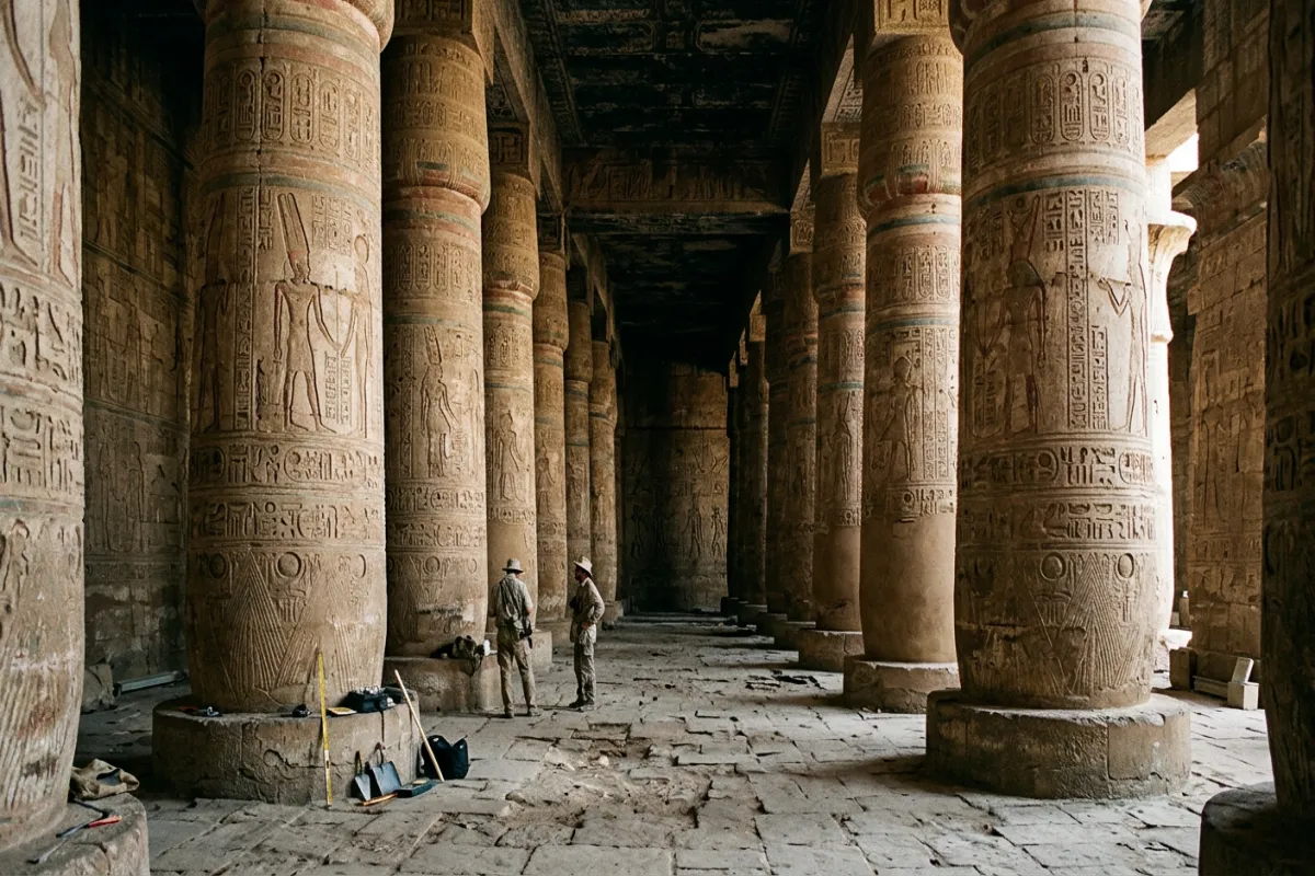 Egyptian temple columns with hieroglyphics - must-see Egypt