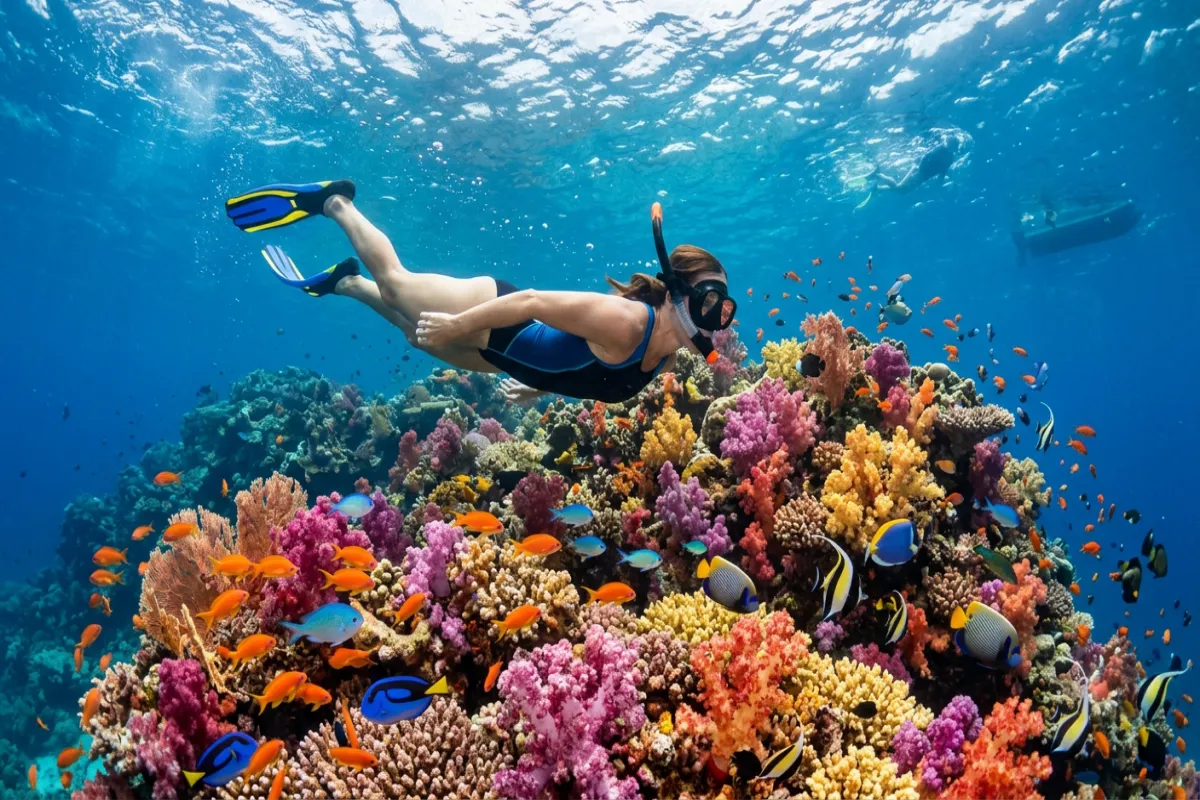 Fiji itinerary highlight - snorkeling over vibrant coral reefs