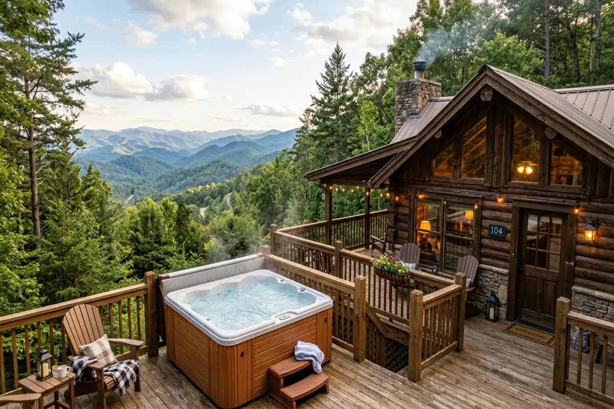 Where to stay in Gatlinburg - log cabin with Smoky Mountain views
