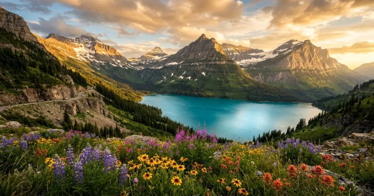 glacier national park alpine lake mountains.webp