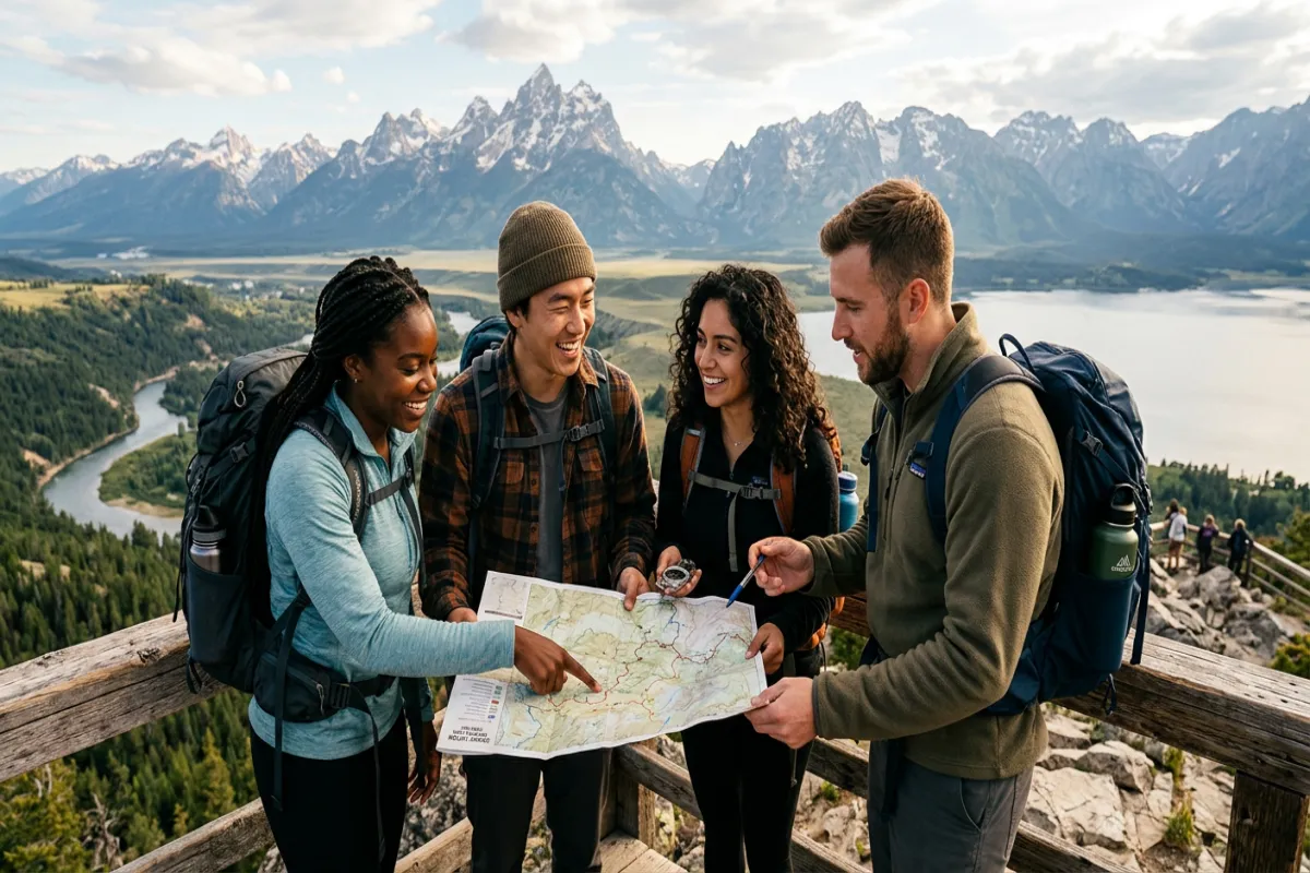 Friends planning trip together - group trip itinerary planning