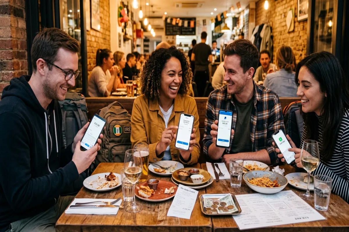 Friends splitting travel costs - group trip money management