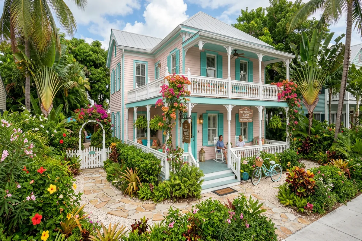 Where to stay in Key West - charming pastel conch house B&B