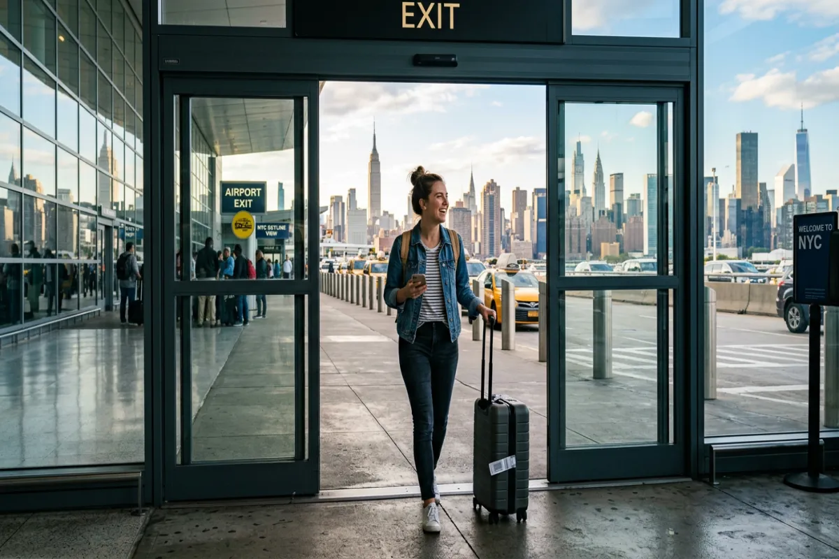 Leaving airport to explore city during layover