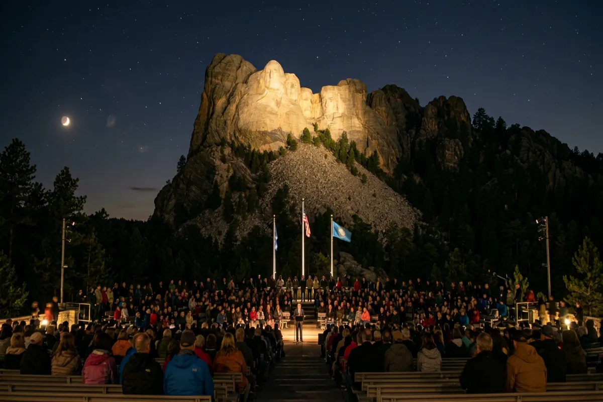 Mount Rushmore itinerary highlight - evening lighting ceremony