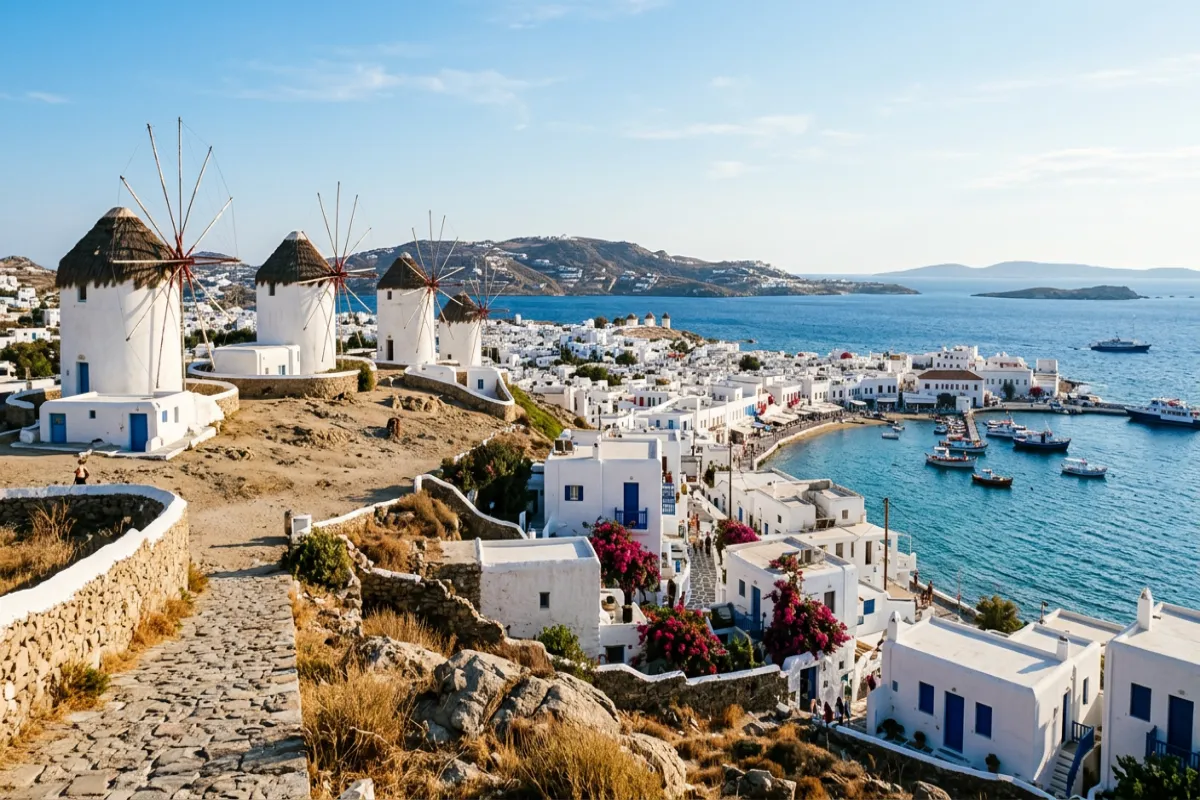 Mykonos windmills Greece - Greek highlights