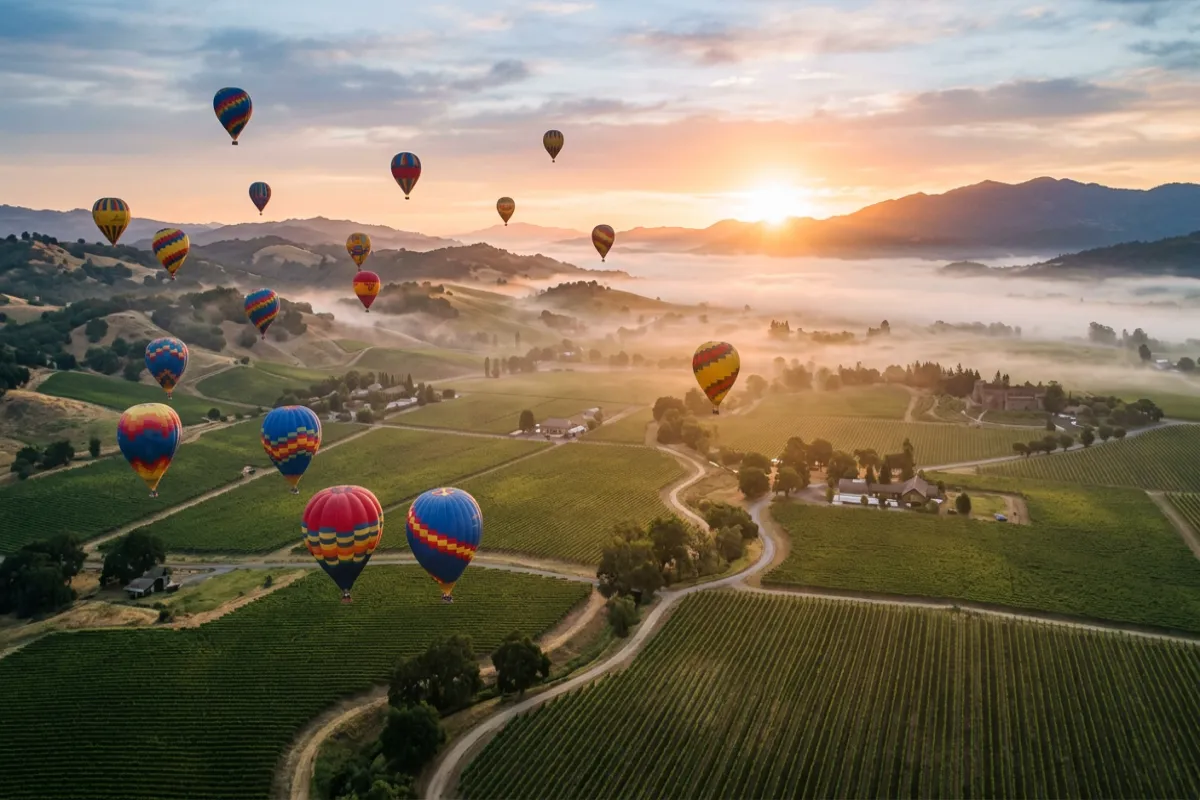 Hot air balloons over Napa Valley - must-do experiences