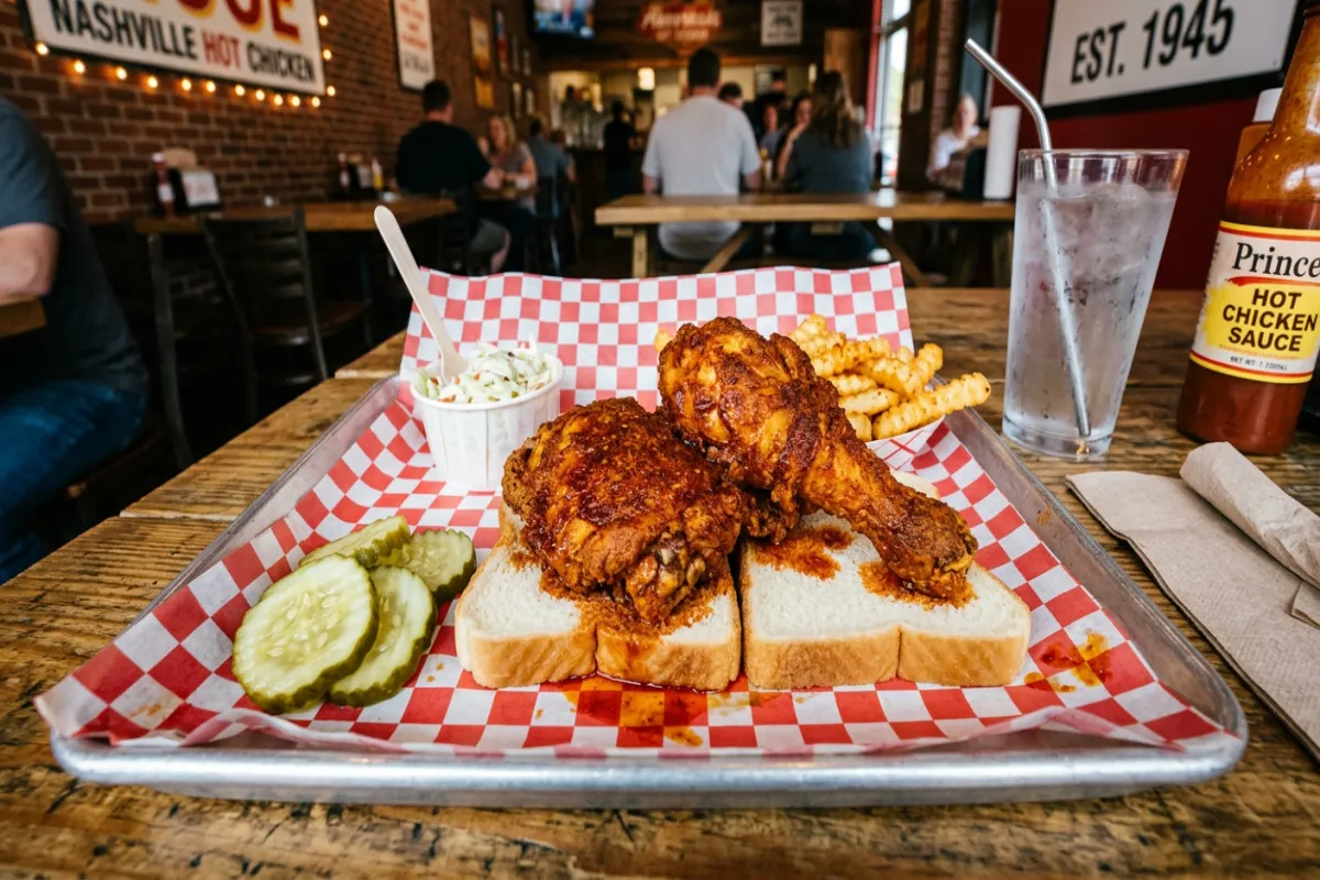 Nashville itinerary must-try - classic Nashville hot chicken