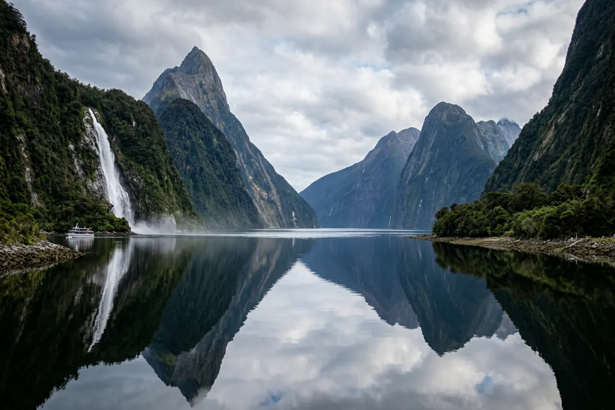 New Zealand scenery - dramatic Milford Sound fiord
