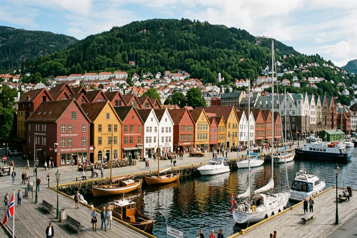 Where to stay in Norway - colorful Bryggen wharf in Bergen