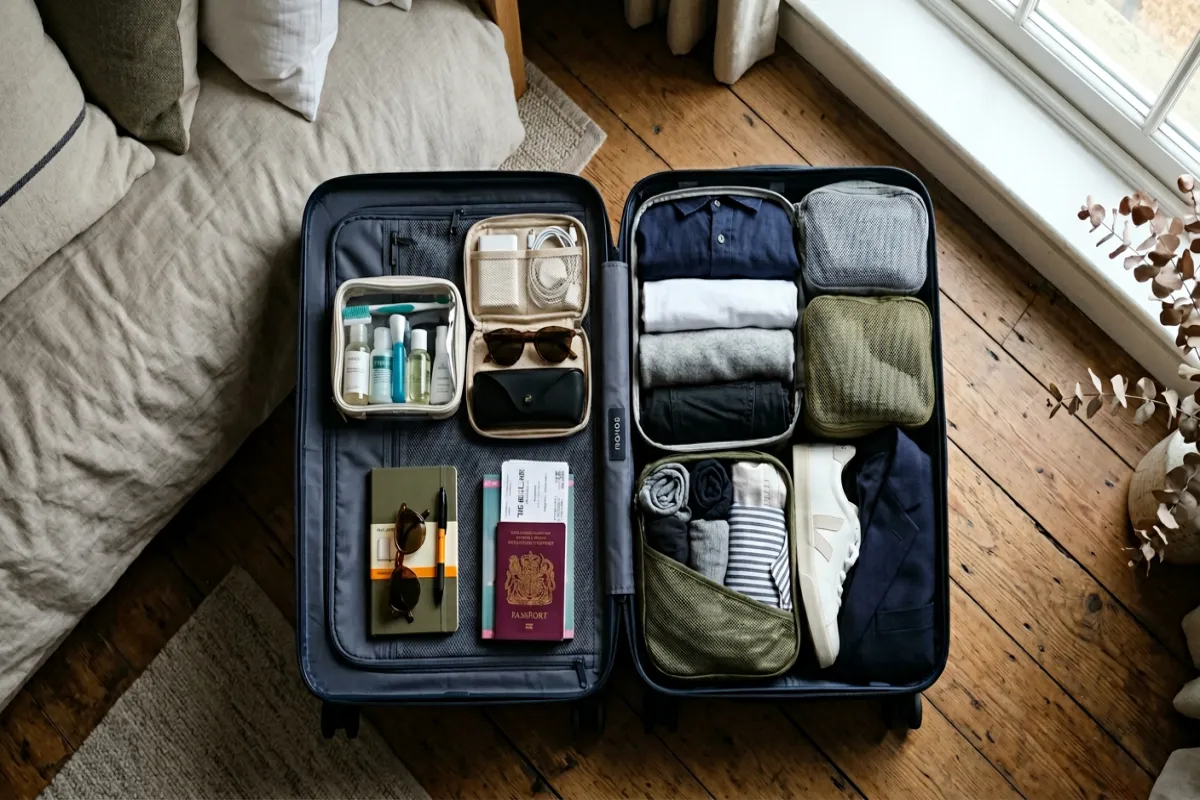 Weekend trip carry-on bag packed light - packing tips