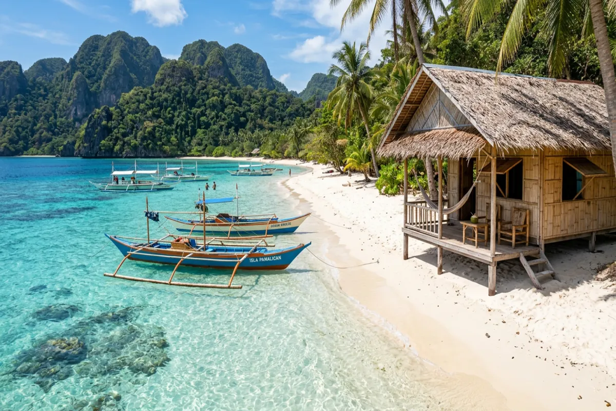 Where to stay in the Philippines - beachfront bungalow in Palawan