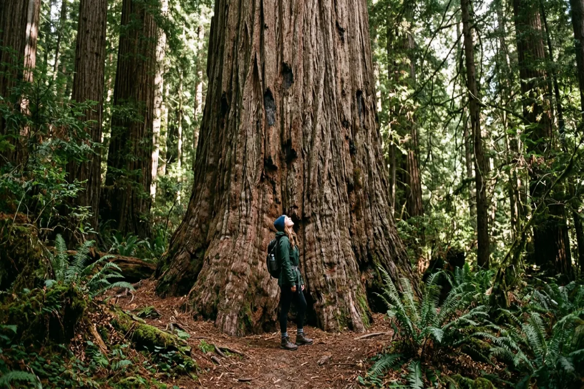 Redwood National Park itinerary - the massive scale of ancient redwoods