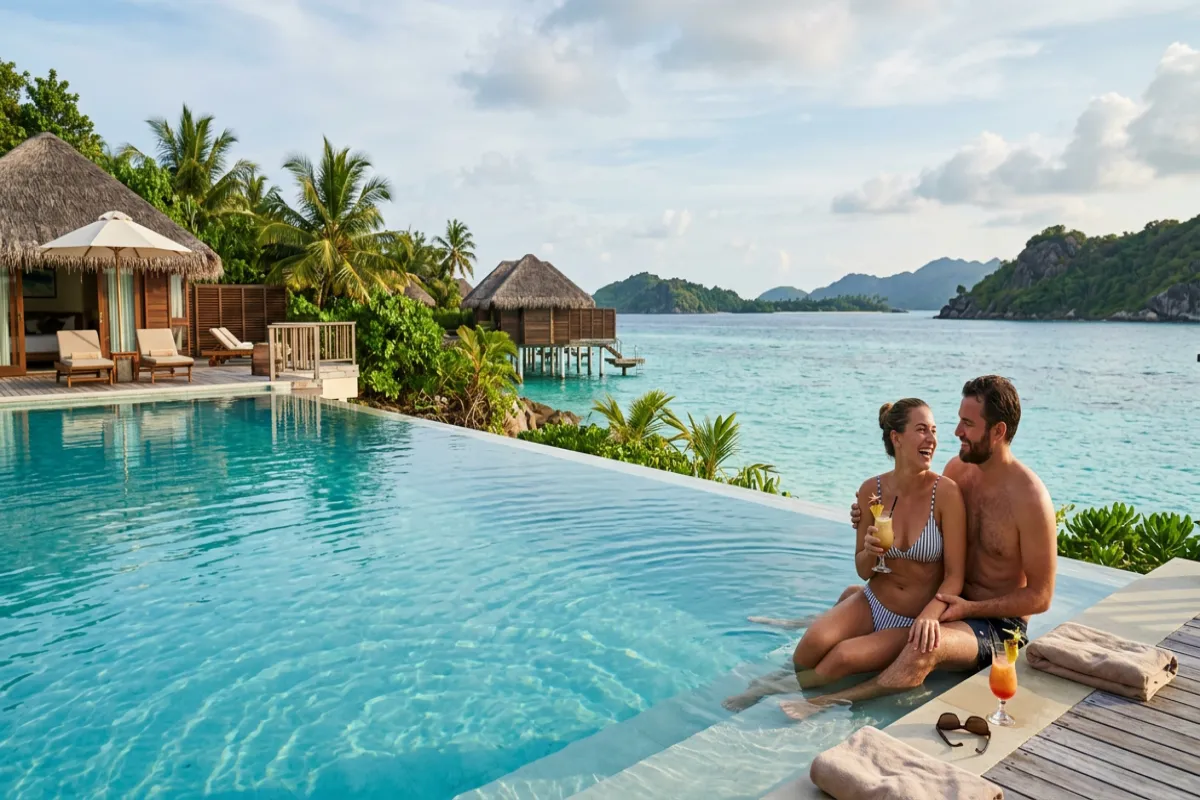 Luxury resort infinity pool - all-inclusive honeymoon