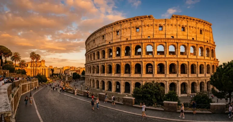 rome travel guide colosseum golden hour.webp
