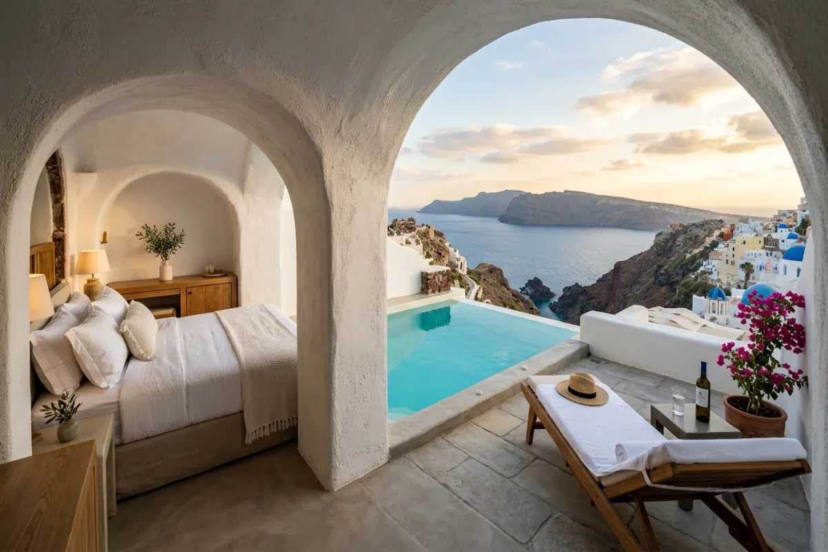 Santorini cave hotel with plunge pool - where to stay