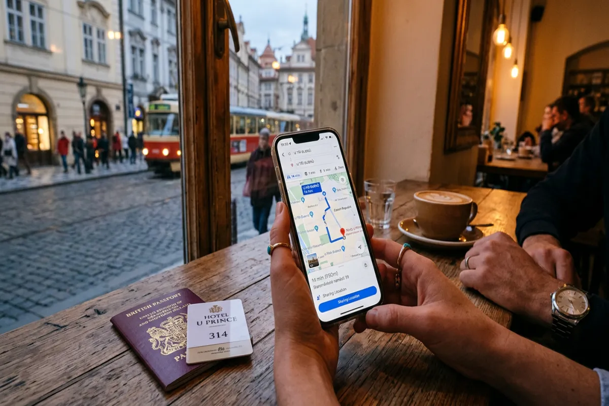 Solo traveler sharing location for safety