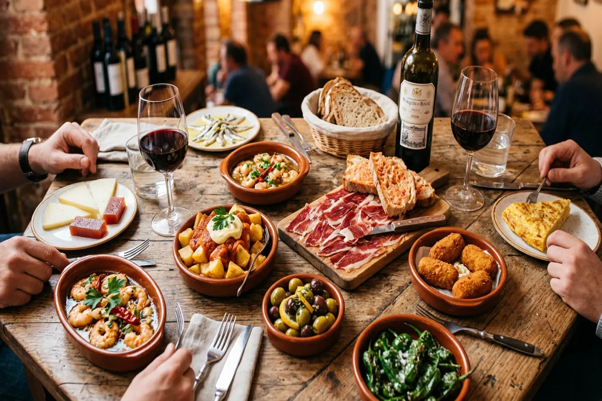 Spanish tapas spread - food in Spain