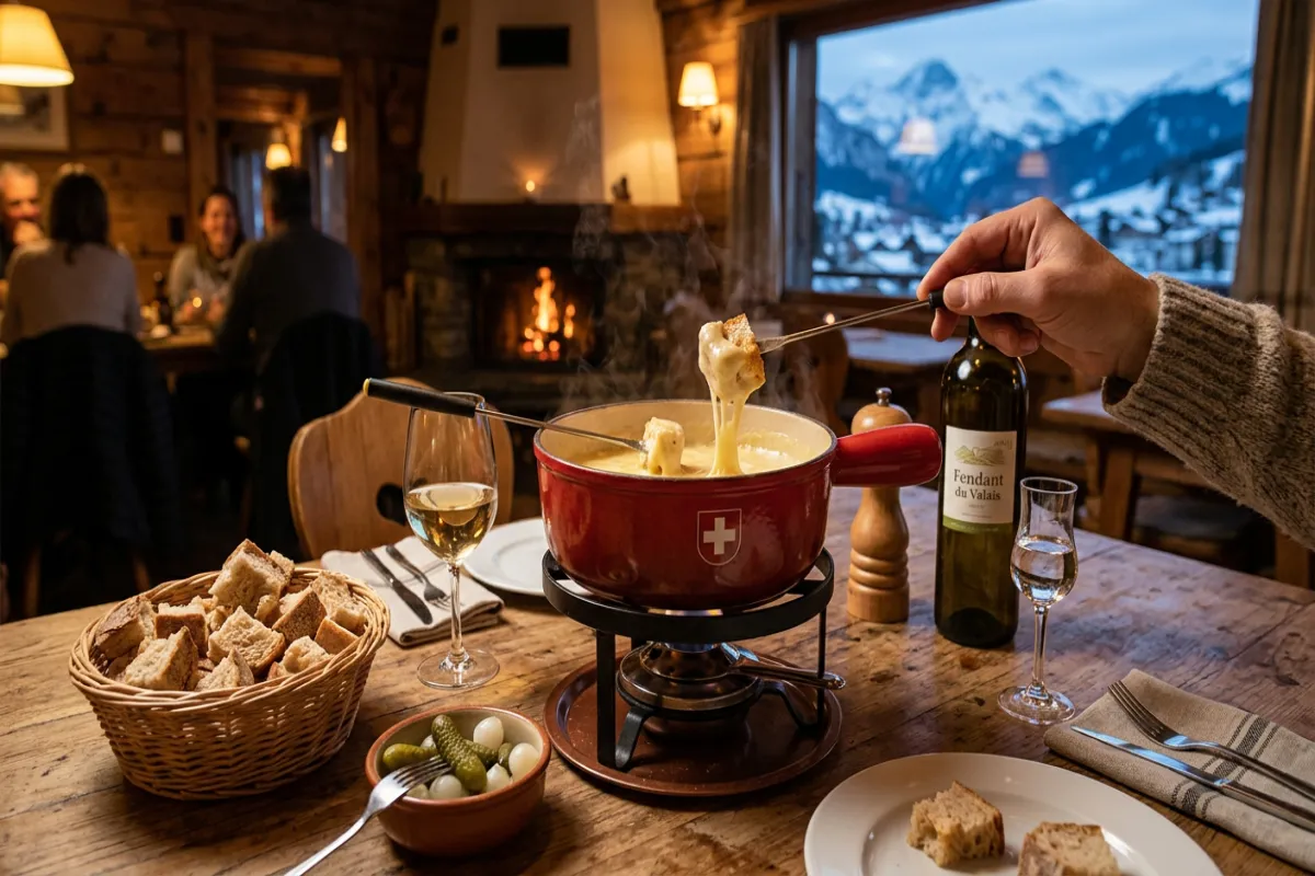 Swiss cheese fondue - food in Switzerland