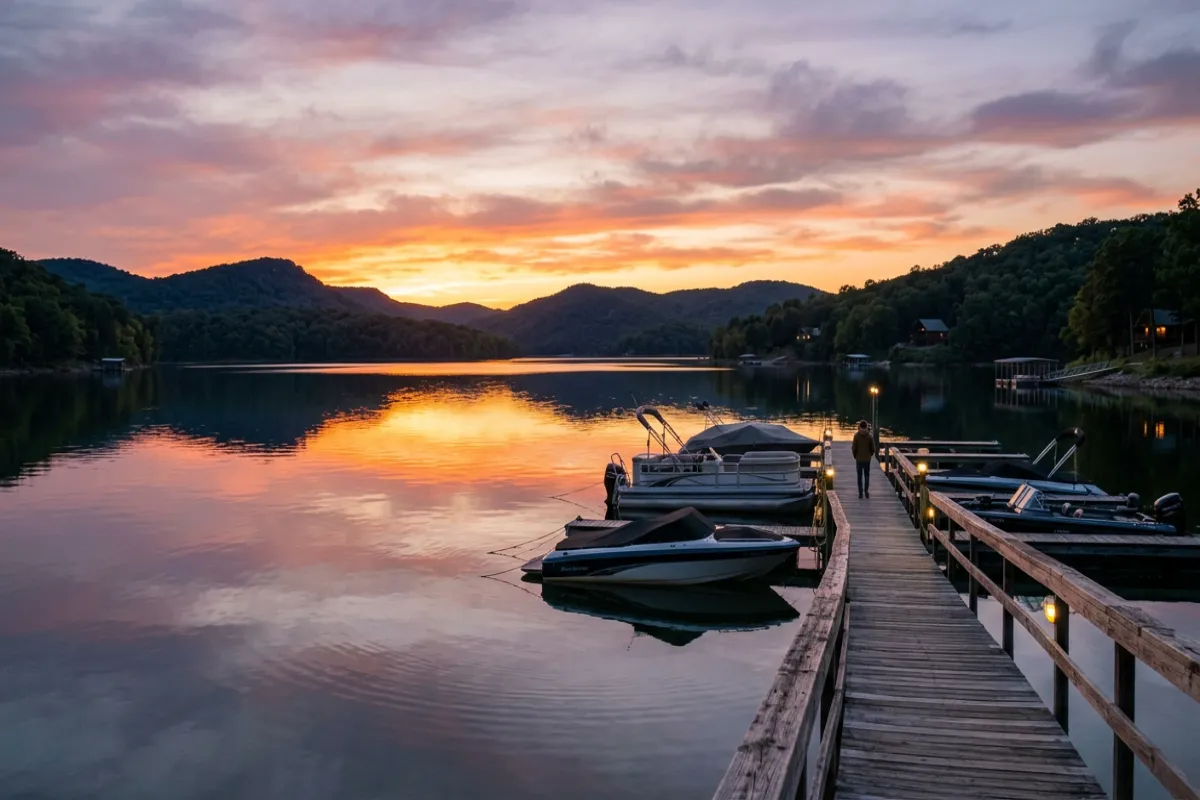 Table Rock Lake Branson sunset - where to stay