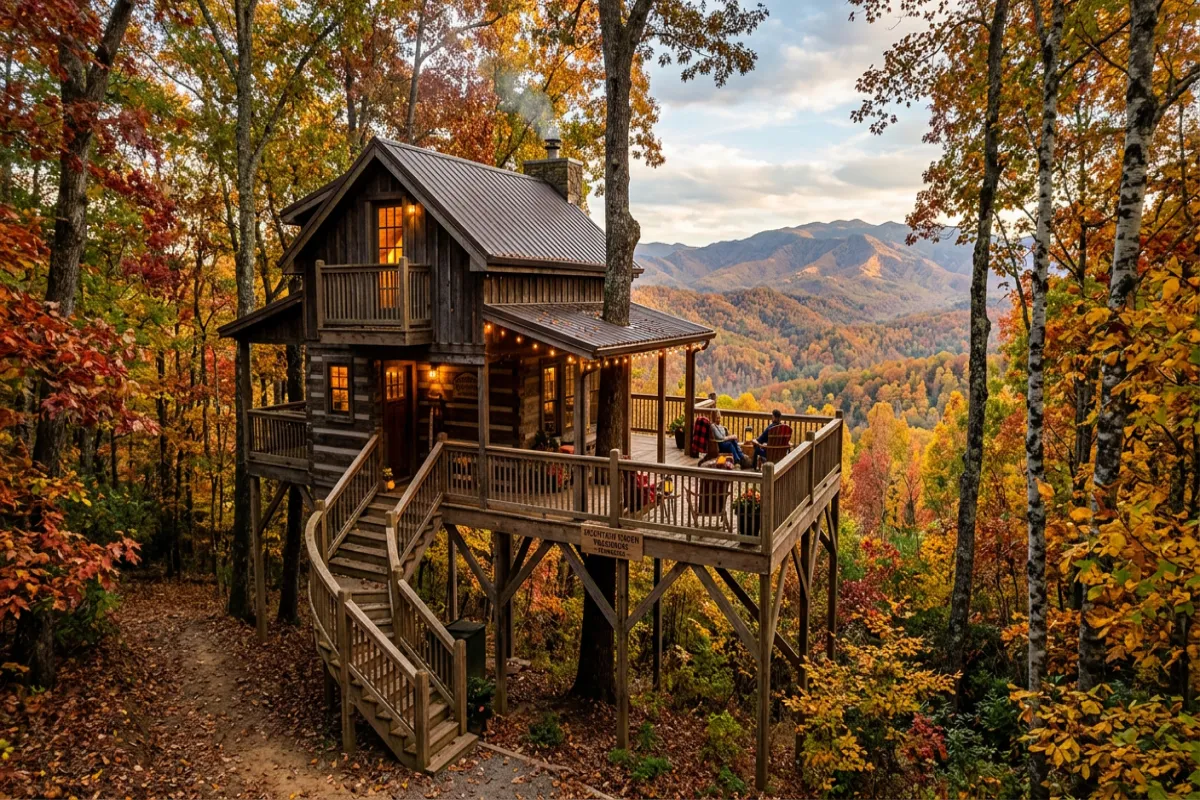 Where to stay in Tennessee - treehouse cabin in the mountains