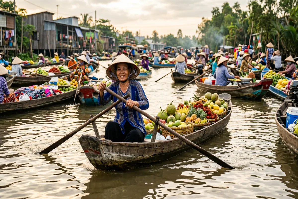 Vietnam itinerary highlight - Mekong Delta floating market