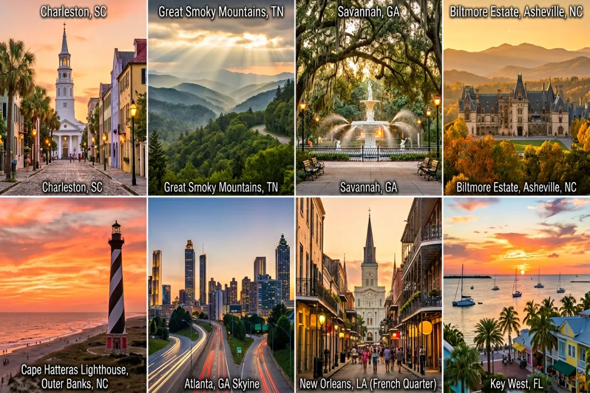 Best Weekend Trips in the Southeast US - top destinations and highlights