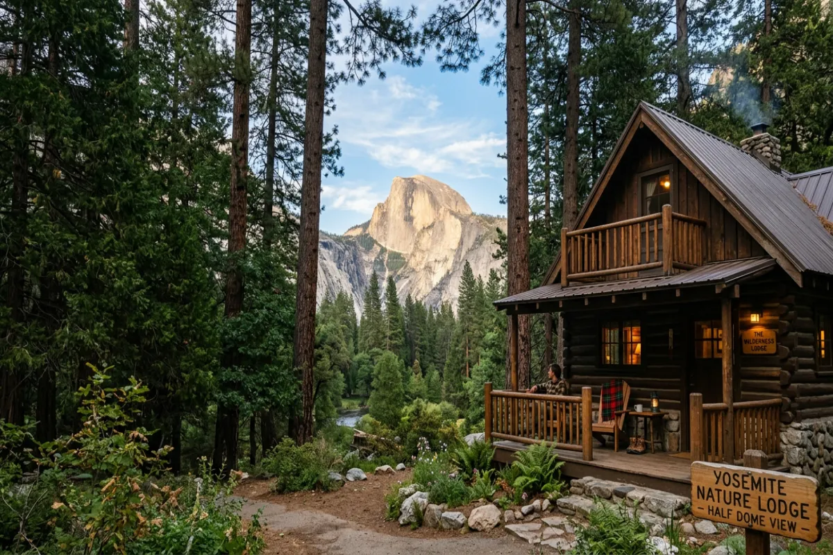 Yosemite Valley cabin with Half Dome view - where to stay