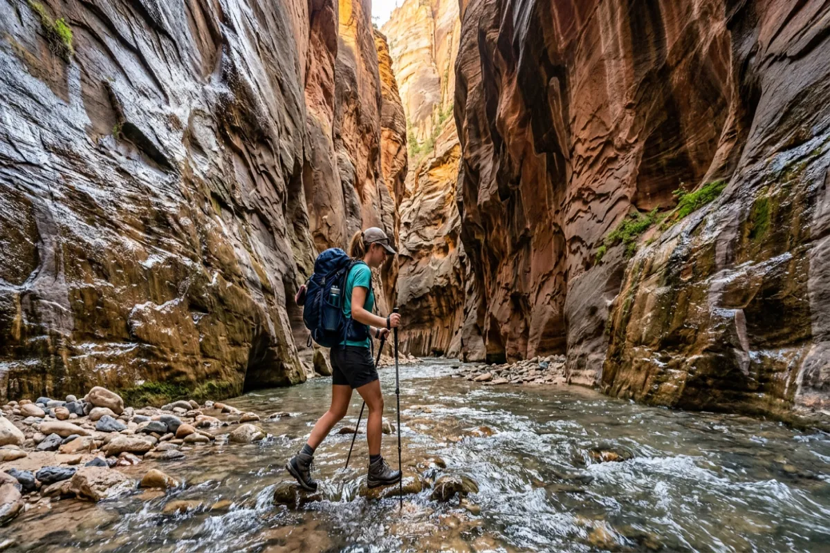 Zion itinerary highlight - hiking The Narrows slot canyon
